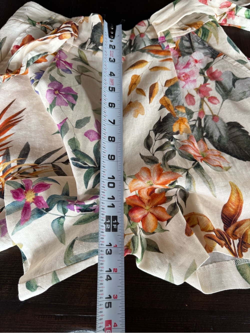 C&C California Shorts Womens 4 Linen Tie Waist Floral High Rise Flower NWT - Picture 12 of 12